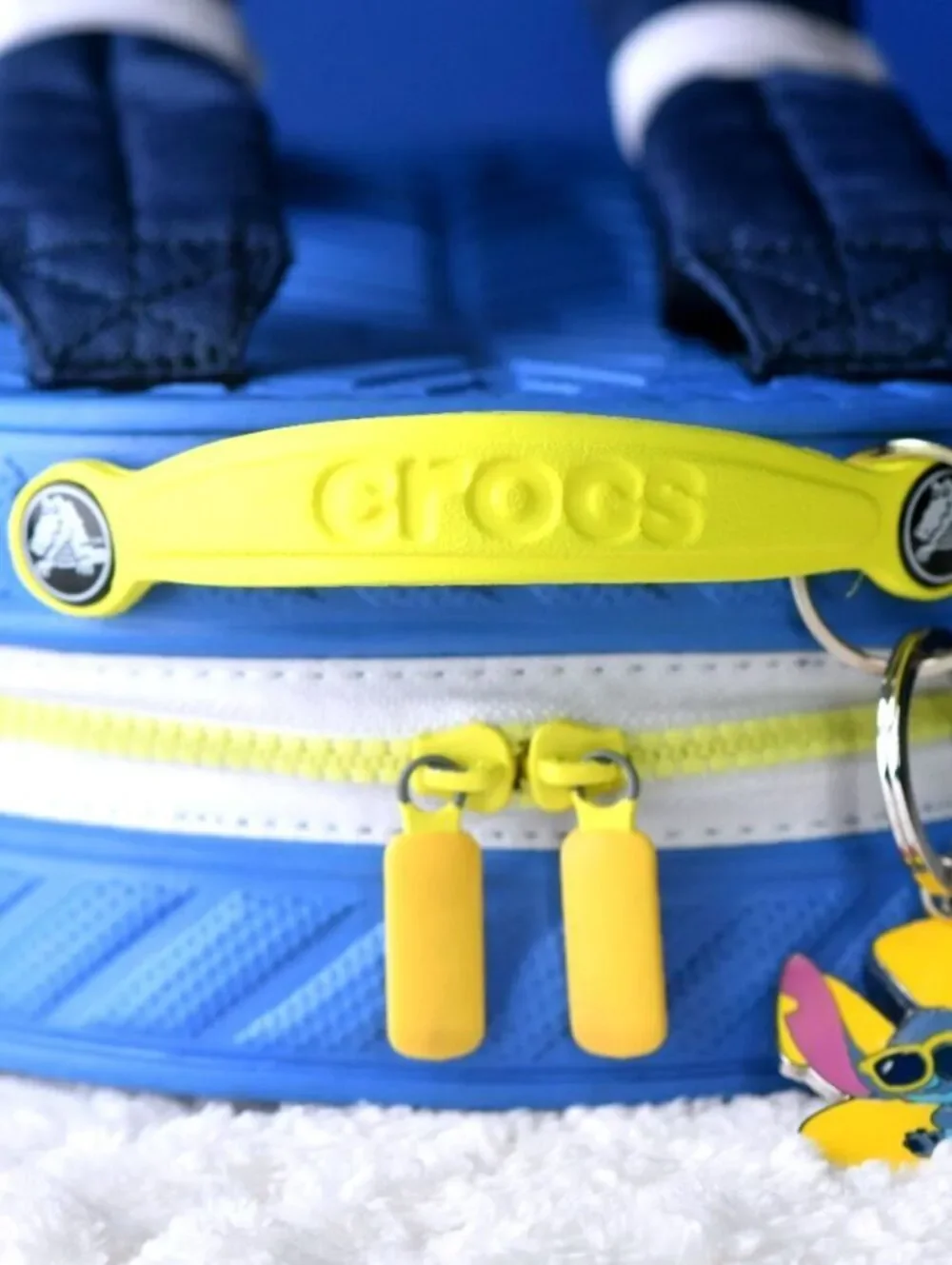 Crocs Mini Backpack Blue/Yellow Zipper - Like New